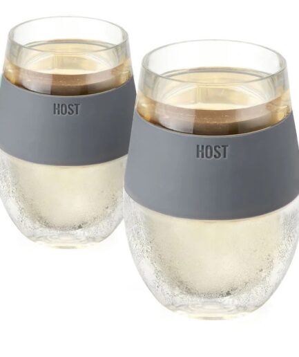 Host® Wine FREEZE Cooling Cup in Gray, Set of 2
